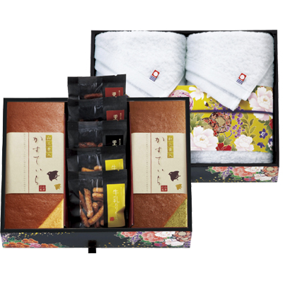 匠庵謹製ミニたんす御進物「ほまれ」かすてぃら&今治産たおる